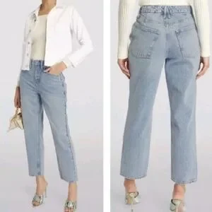 NWT GOOD AMERICAN '90s Duster High Rise Straight Leg Jeans 12/31