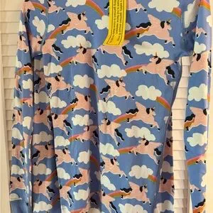 NWT Hannah Anderson Blue Unicorn Pajama Set