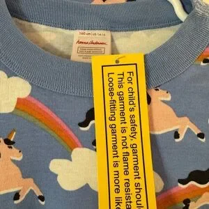 NWT Hannah Anderson Blue Unicorn Pajama Set