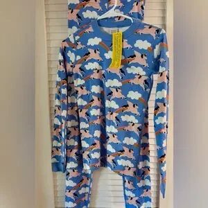 NWT Hannah Anderson Blue Unicorn Pajama Set