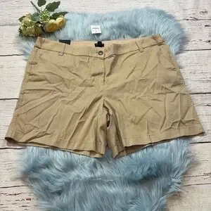NWT J. Crew Factory 7” Classic Chino Short In Light Khaki Sz 16