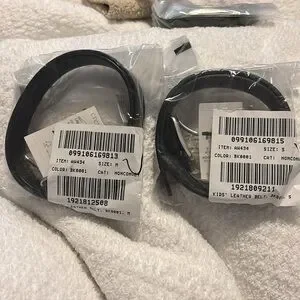 NWT J. Crew Kids Black Leather Belt With Silver Buckle