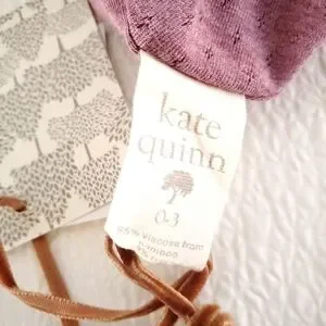 NWT Kate Quinn Flight Hat Self Tie Wild Ginger Baby Girls 0-3 Months Bamboo
