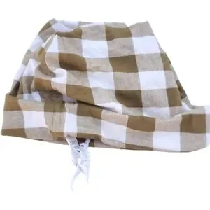 NWT Kate Quinn Slouchy Beanie Sack Hat Gingham Size Large Bamboo