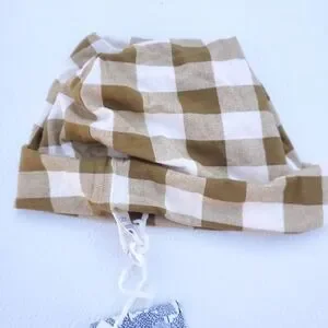 NWT Kate Quinn Slouchy Beanie Sack Hat Gingham Size Large Bamboo