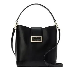 NWT Kate Spade Reegan Bucket Bag Smooth Leather - Black/Gold $459 Retail