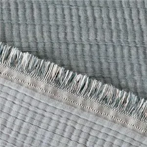 NWT King + Reversible Textured Cotton Chambray Coverlet Dark Teal Blue- Casaluna