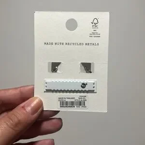 NWT Madewell Delicate Connection Sterling Silver Small Huggie Hoops