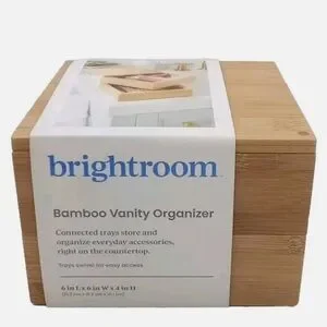 NWT New Brightroom Bamboo Vanity Organizer Swivel