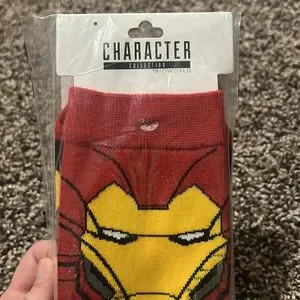 NWT New In Packaging Marvel Iron Man Socks Sock Size 10-13