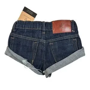NWT One Teaspoon Kids Girls Bandits Low Waist Denim Shorts- Color Raw - Size 4/5