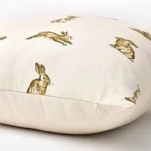 NWT Oversized Printed Bunny Square Throw Pillow Linen/Brown - Threshold