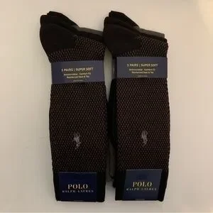 NWT. POLO RALPH LAUREN Men’s Assorted 6 Pack Bird's Eye Socks