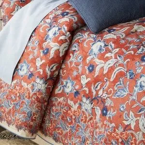 NWT Ralph Lauren-Home- King Mirabelle Duvet Cover Floral Terracotta Blue