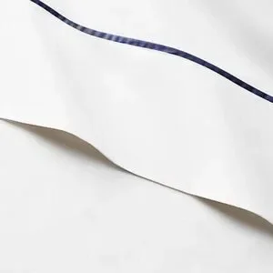 NWT Ralph Lauren Organic Palmer Percale Navy Blue White King Flat Sheet Bedding