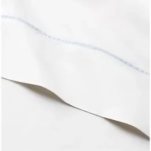 NWT Ralph Lauren Palmer Percale Full Flat Sheet Sky Light Blue White Bedding