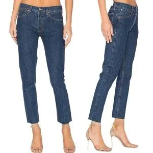 NWT Re/Done Originals High Rise Rigid Crop in Dark Wash size 26