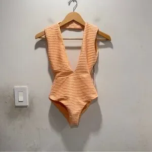 NWT Revel Rey Dean Deep V One Piece Swimsuit