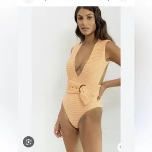 NWT Revel Rey dean deep v one piece swimsuit