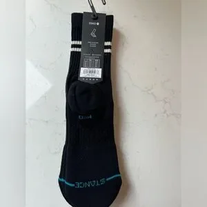 NWT Stance Women’s Casual Crew Socks. 3-pack. Black&white Stripe. Size 8-10.5
