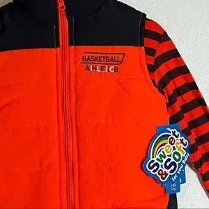 NWT Sweet & Soft Boy’s 3 Piece Basketball Set (Orange Vest Shirt & Jeans) 24M