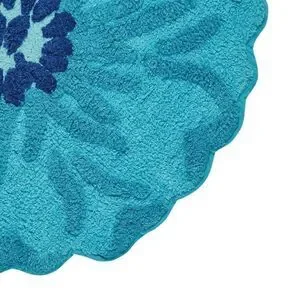 NWT The Pioneer Woman Flower Round Teal Bath Rug 26" x 26"