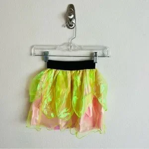 NWT Tinkerbell Fairy Layered Tutu Skirt & Wand Halloween Costume Set