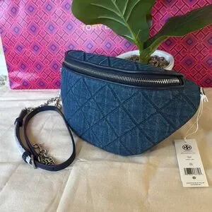 NWT Tory Burch Willa Denim Belt Bag Jeans Tory Crossbody Bag
