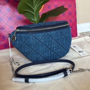 NWT tory burch willa denim belt bag jeans Tory Crossbody Bag