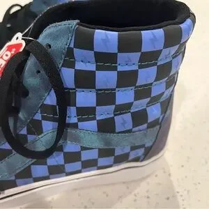 NWT Vans X Harry Potter Comfycush SK8-HI Top Lightning Blue Checker Womens 9.5