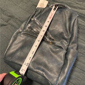 NWT Vegan Leather Convertible Backpack/Tote In Denim Blue