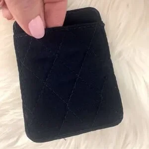 NWT Vera Bradley Embroidered Doves Card Case Bag Charm Keyring Navy Blue White