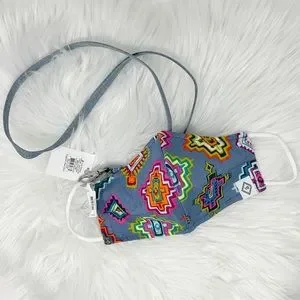 NWT Vera Bradley Face Mask on a Lanyard Painted Medallions Mask/Zen Gray Lanyard
