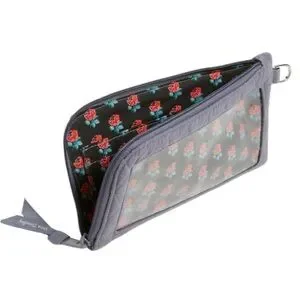 NWT Vera Bradley Quilted Microfiber RFID Tech Phone Wallet Wristlet Carbon Gray