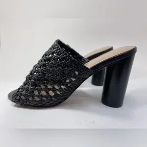 NWT VILLA ROUGE Pattie Woven Vegan Leather Shoes Size 9M Black