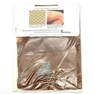 NWT Vintage Gaymode Arresta-Run Seamless Sheer In Suntan Garter Hosiery 10 1/2 L