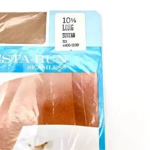 NWT Vintage Gaymode Arresta-Run Seamless Sheer In Suntan Garter Hosiery 10 1/2 L