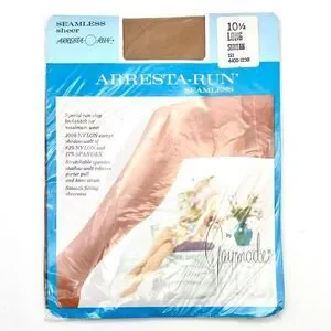 NWT Vintage Gaymode Arresta-Run Seamless Sheer in Suntan Garter Hosiery 10 1/2 L