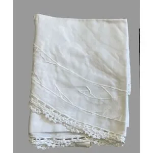 NWT Vintage Hand Made White Lace Topper "Orleans" 36" Round