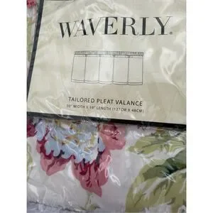 NWT Waverly Tailored Pleat Valance Forever Yours Spring Curtain Panel 50" X 19"