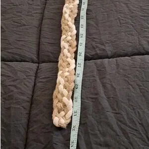 NWT Zara Belt Women Small 32" X 1 1/8" Rope Braided Juta Cotton Coastal Nautical