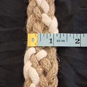 NWT Zara Belt Women Small 32" X 1 1/8" Rope Braided Juta Cotton Coastal Nautical