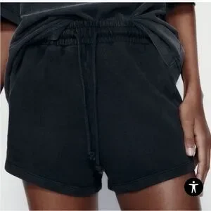 NWT Zara Washed Effect Plush Shorts