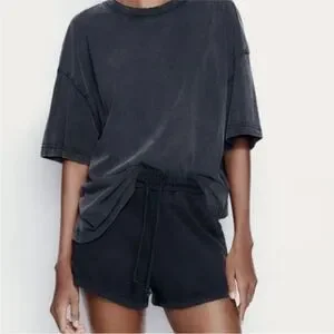 NWT Zara Washed Effect Plush Shorts