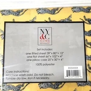 NY & Co. Home Collection Leaping Leopard Spot On 3 Pc Microfiber Sheets Twin XL