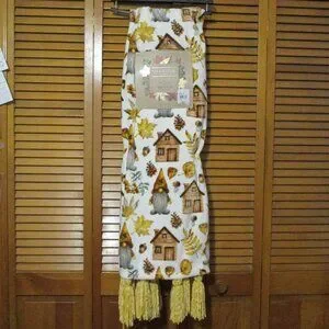 Oakville Road NWT blanket/throw with tassel fringe & gnomes fall decor 50"x70"