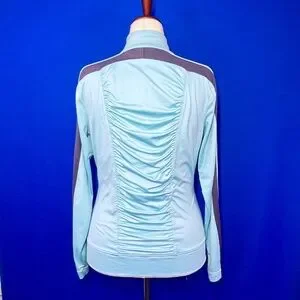 •BOSTON PROPER• Blue & Grey Athletic Activewear Jacket Size Medium