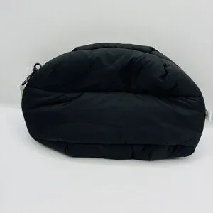 Offline by aerie Black Puffer Pouch Cosmetics Bag Small Nylon Lined Pockets