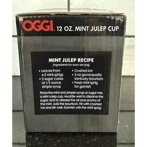 OGGI - Set Of 6 - Mint Julep Cup Stainless Steel Kentucky Derby Drink 12oz NIB