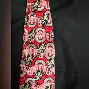 Ohio State University Buckeyes Brutus Red Mens Neck Tie Silk RM Sport
